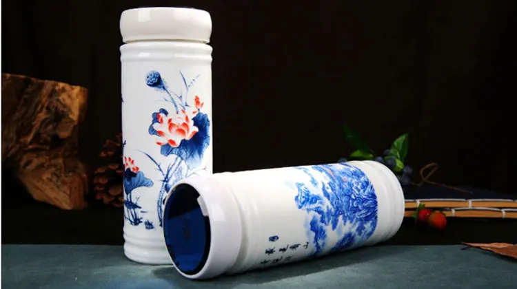 OUSSIRRO портативный двухэтажный керамический термос Jingdezhen дорожные термосы