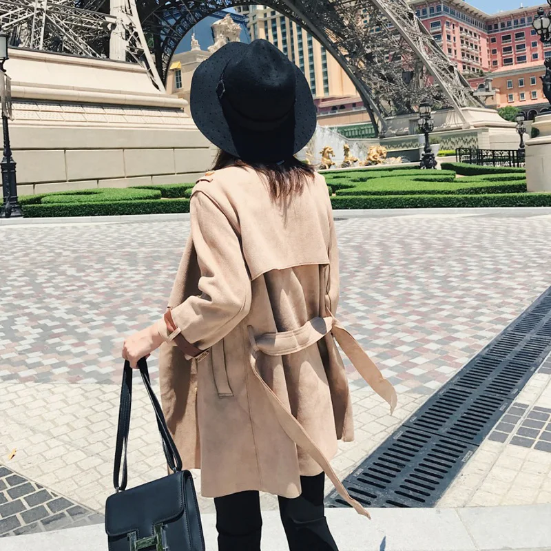Новинка 2018 хит сезона весна-осень Женское пальто-Тренч с длинным рукавом модное