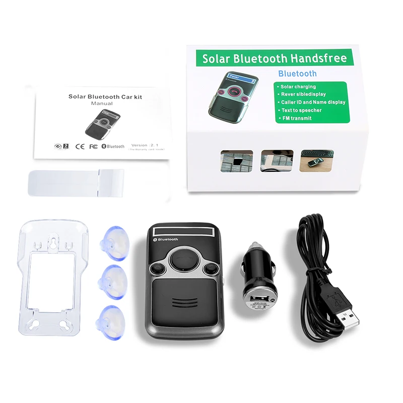 ANLUD Solar Bluetooth Handsfree Car Kit FM стерео передатчик много языков ЖК дисплей питание