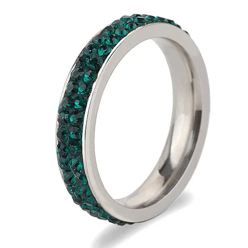 

free shipping Mix Size 6/7/8/9# Free Shipping Wholesale Fashion Stainless Steel Ring Double Clear Lines(thin) Crystal Jewelry