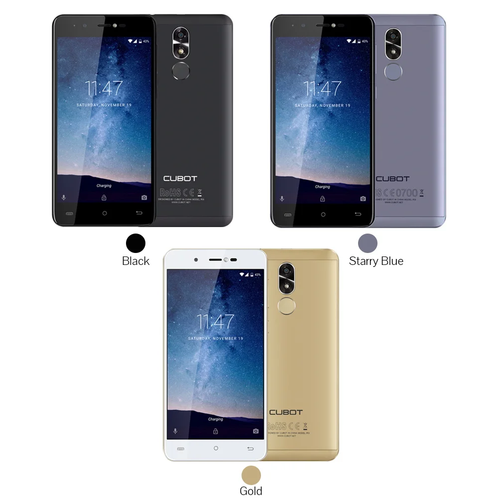 Cubot R9 мобильный телефон Android 7,0 Dual SIM карты 5," Дисплей смартфон MT6580 Quad-Core 2 Гб+16 Гб 13.0MP Камера 2600 мАч Батарея