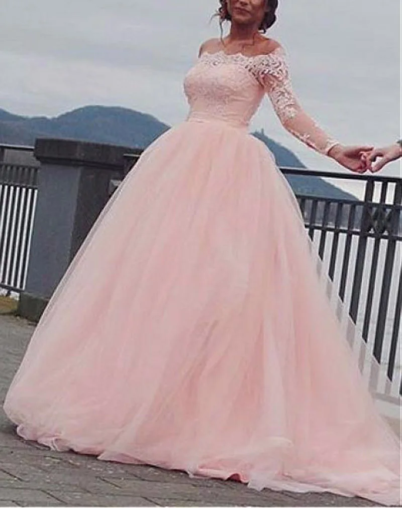 Роскошный тюлевый топ с вырезом лодочкой кружевные вечерние наряды аппликацией