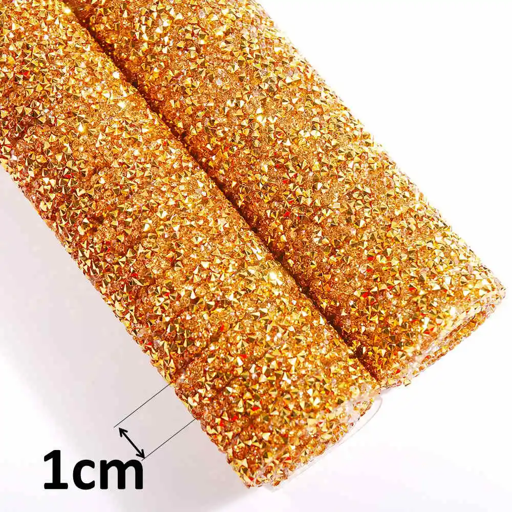 Gold 1cm 24*40 см DIY цвет золотой серебряный и AB горячей фиксации остроконечные Стразы украшения дома аксессуары патчи для одежды - Цвет: Gold 1cm