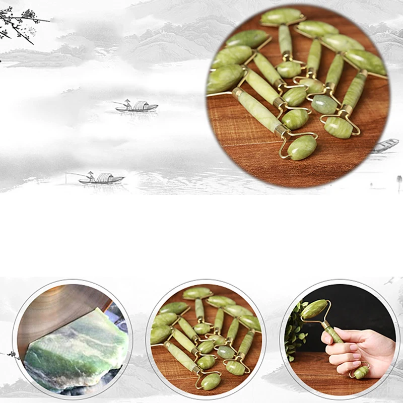 Лица нефрит для массажа роликовый похудения Jade Красота устройства массаж