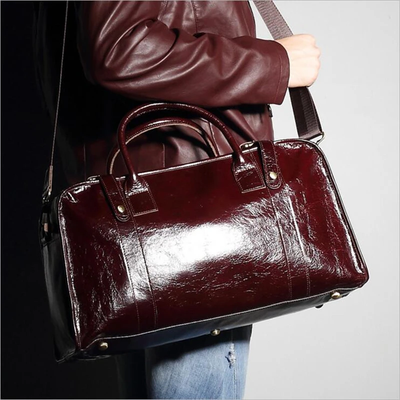 MISFITS Натуральной Кожи Мужская кожаная сумка Верхний Слой Коровы Человек Дорожная