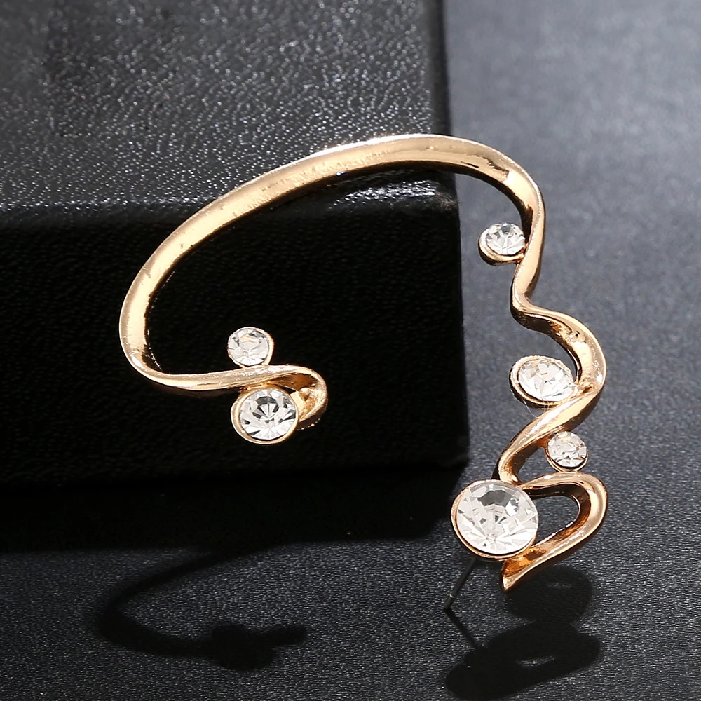 ZLDYOU панк Модные женские ювелирные изделия Большой Циркон левое ухо манжета