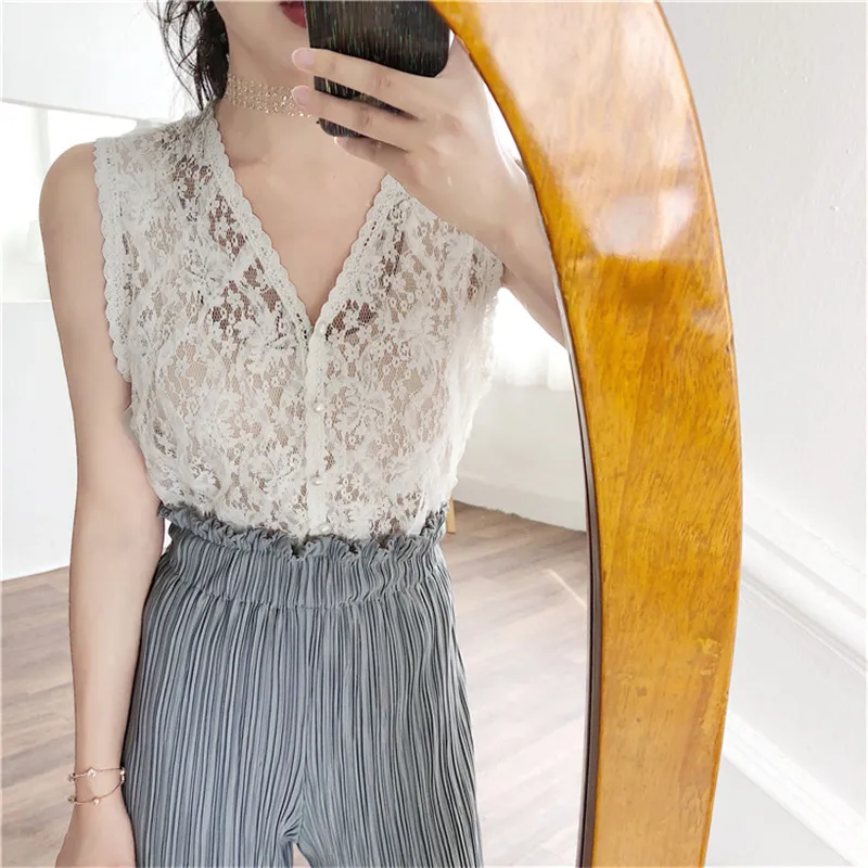 Женский шифоновый комплект из 2 предметов модный шикарный кружевной топ с