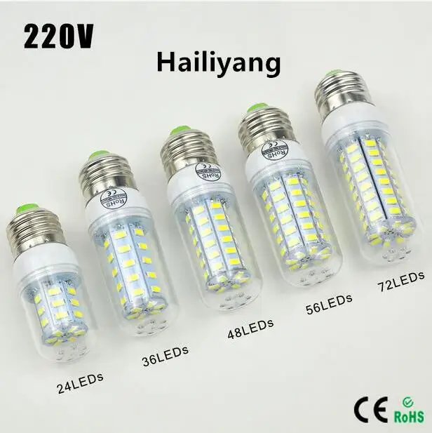 SMD 5730 E27 E14 Светодиодная лампа 5730SMD светодиодные лампы Кукуруза 24 36 48 56 69 72
