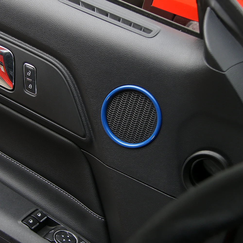 SHINEKA, Новое поступление, дверной динамик, кольцо, накладка, вентиляционное отверстие, рамка, АБС, углеродное волокно, для Ford Mustang+, автомобильные аксессуары