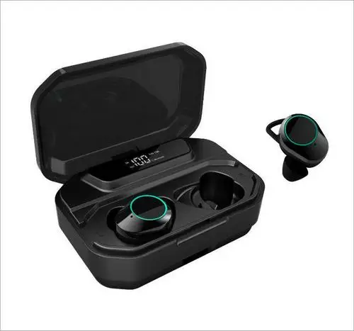 G02 TWS Bluetooth 6D стерео Беспроводная гарнитура IPX7 водонепроницаемые наушники 3300 мАч светодиодный дисплей Smart Mobile power - Цвет: Черный