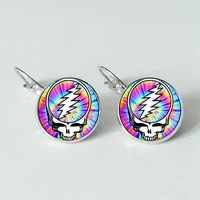 grateful dead band earrings convex dome glass earrings music lovers ear accessories grateful
