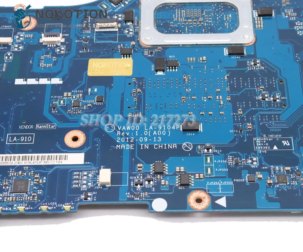 NOKOTION CN 00P6TK VAW00 LA 9104P для Dell Inspiron 15 3521 материнская плата ноутбука HD7670M SR0XF I3 3227U