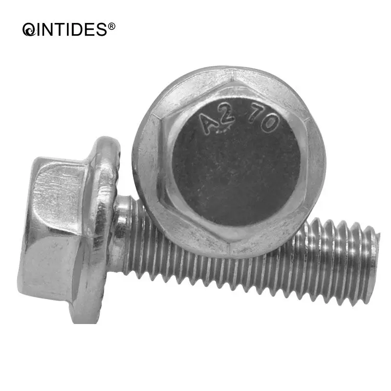 Qinstindes M5 M6 M8 M10 M12 большой фланец с шестигранной головкой болты из нержавеющей стали Серия шестигранной Головкой Фланец Болт зуб с шестигранным винтом