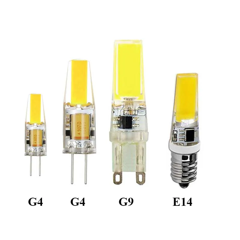 Szvfun COB Led G4 12V Светодиодная лампа E14 G9 220v Lampa с регулируемой яркостью силиконовая