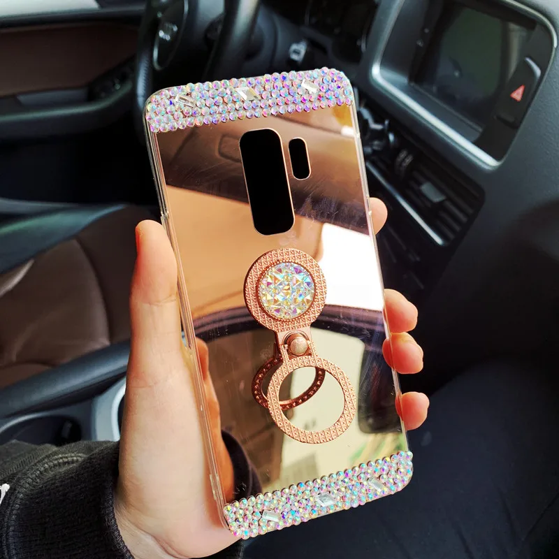Держатель 3D зеркальный чехол для Samsung Galaxy Note 9 8 5 4 S10E S10 S9 S8 Plus J2 Pro A6 A7 A9 A8 2018 A3 A5 J3 J5 J7