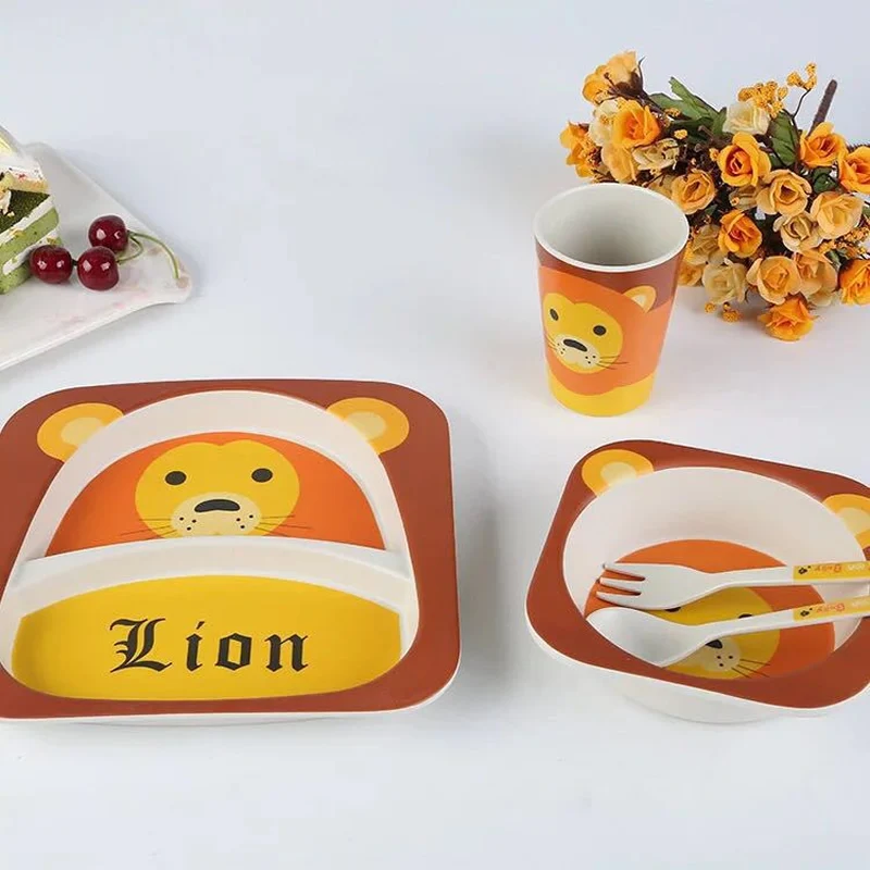Бесплатная доставка 5 шт./компл. экологичная детская столовая утварь для