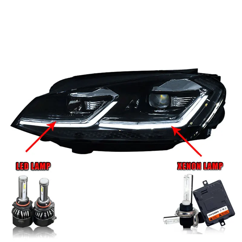 LED HighBeam 2 шт. светодиодный фары для VW golf 7 2013- светодиодный автомобильный фонарь ангельские глазки ксенон HID комплект Противотуманные фары светодиодный дневные ходовые огни - Цвет: LED HighBeam