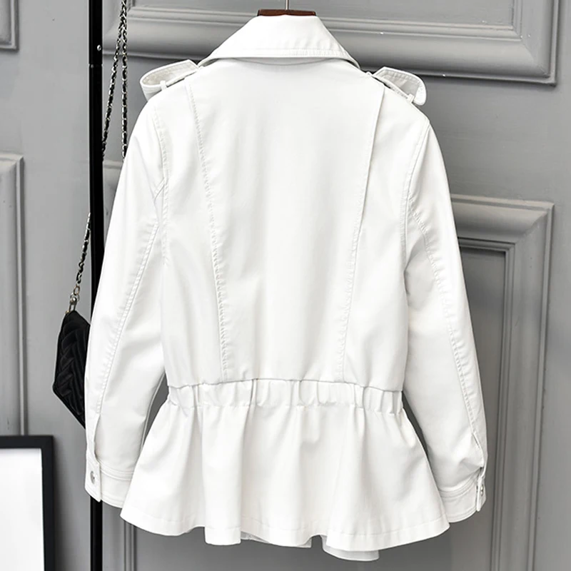 Оригинальная модная женская кожаная куртка пальто в европейском и американском