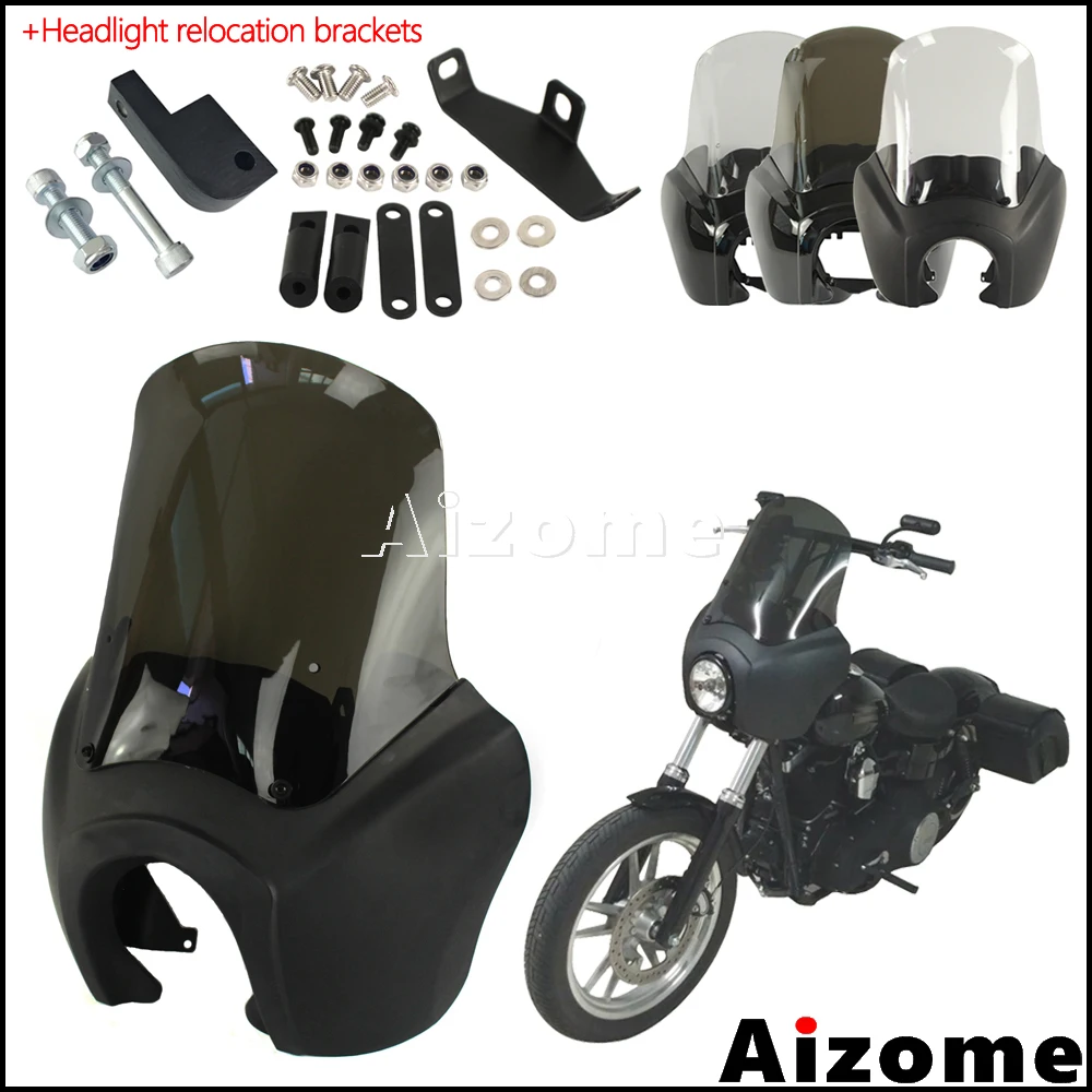 Обтекатель экрана ветровой фары для Harley Dyna 2006- Wide Glide Fat Bob Street Bob Low Rider Riser обтекатель лобового стекла