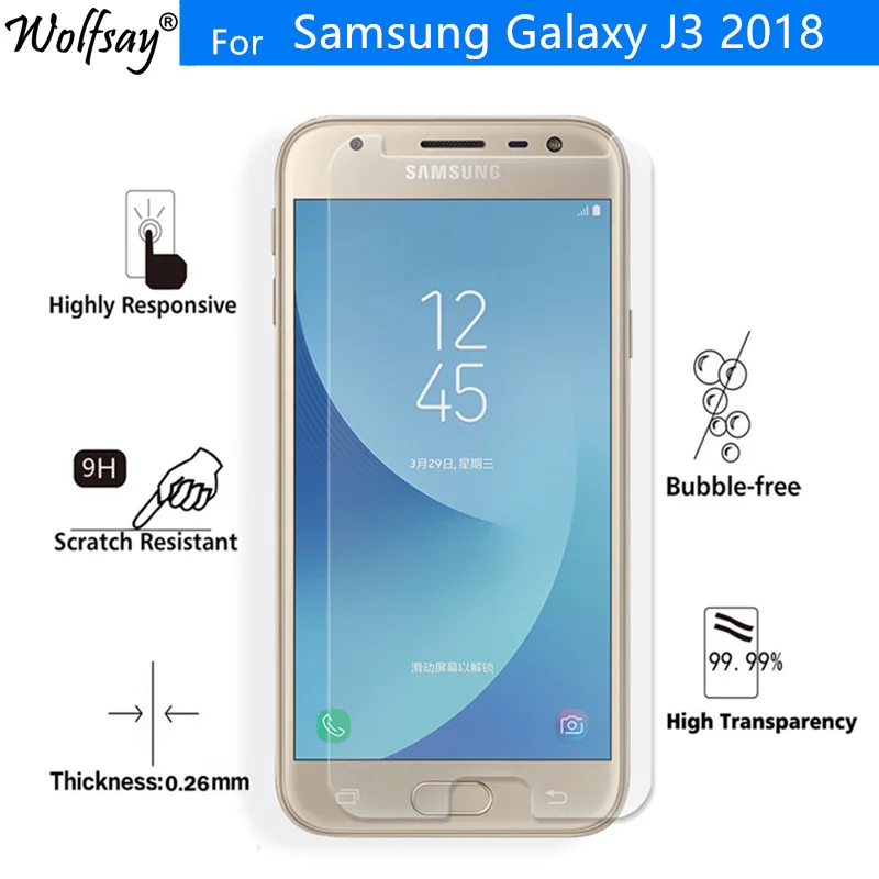 2 шт для закаленного стекла Samsung Galaxy J3 2018 Защита экрана стекло Star/Amp Prime 3|Защитные