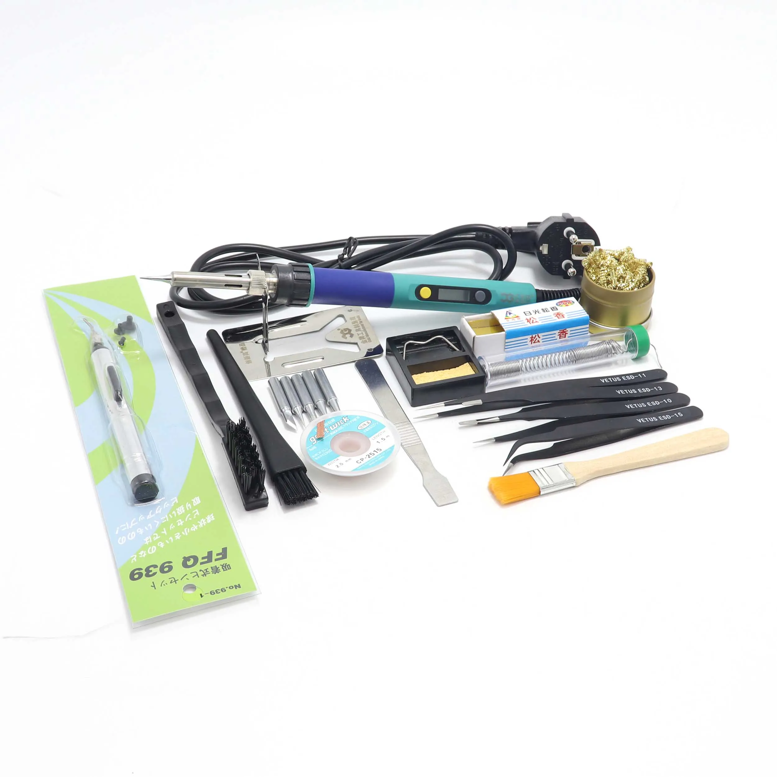 Package C CXG 936d светодиодный Электрический паяльник с регулируемой температурой 220 в 60 Вт паяльная станция внутреннего нагрева - Цвет: Package C