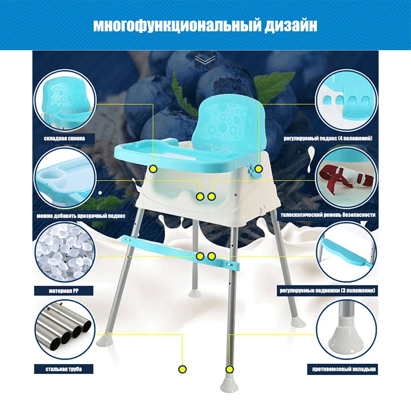 IMBABY Высокий детский стул для кормления детское кресло-бустер Детские регулируемые складные стулья детские стульчики для кормления детские сиденья для еды