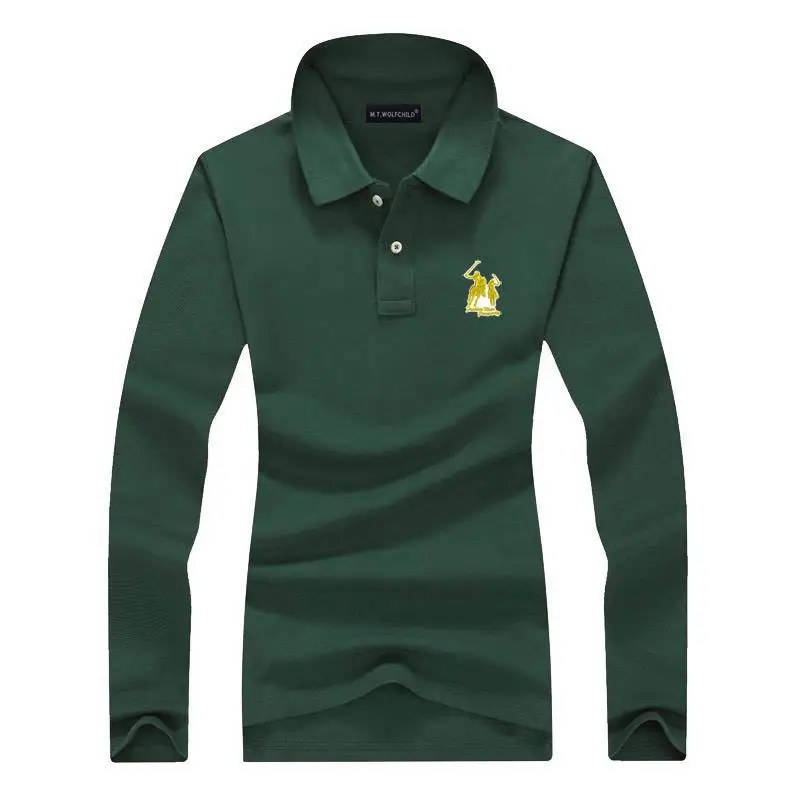 Модная новинка 2019 женские рубашки поло с длинным рукавом и большой лошадью