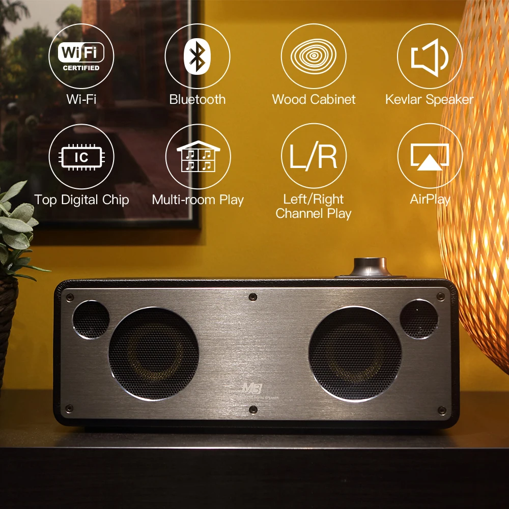 GGMM M3 Беспроводная колонка Wi Fi Bluetooth стерео звук HiFi аудио сабвуфер лучший динамик