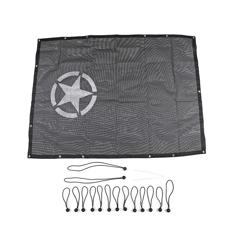 Pentagram Car Roof MOPAI автомобильный верхний солнцезащитный козырек для Jeep Wrangler JL Автомобильный багажник на крышу анти УФ Защита от солнца сетка для теплоизоляции для Jeep JL аксессуары - Название цвета: Pentagram Car Roof