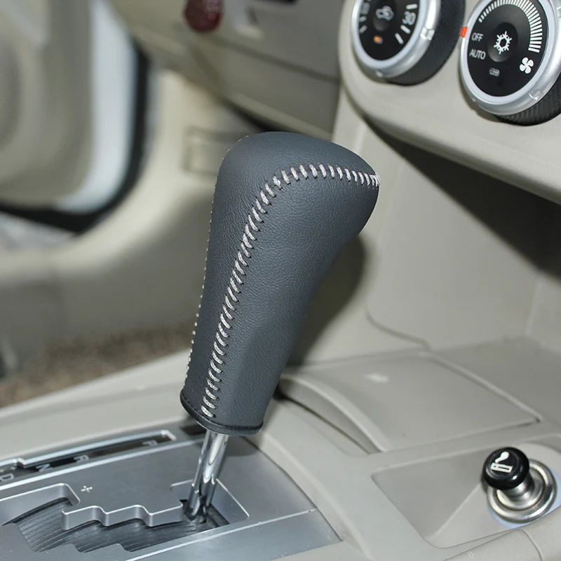 Чехол ppc из натуральной кожи, ручка переключения передач, крышка для Mitsubishi lancer, Автомобильная крышка, ручка переключения передач, ручка переключения передач