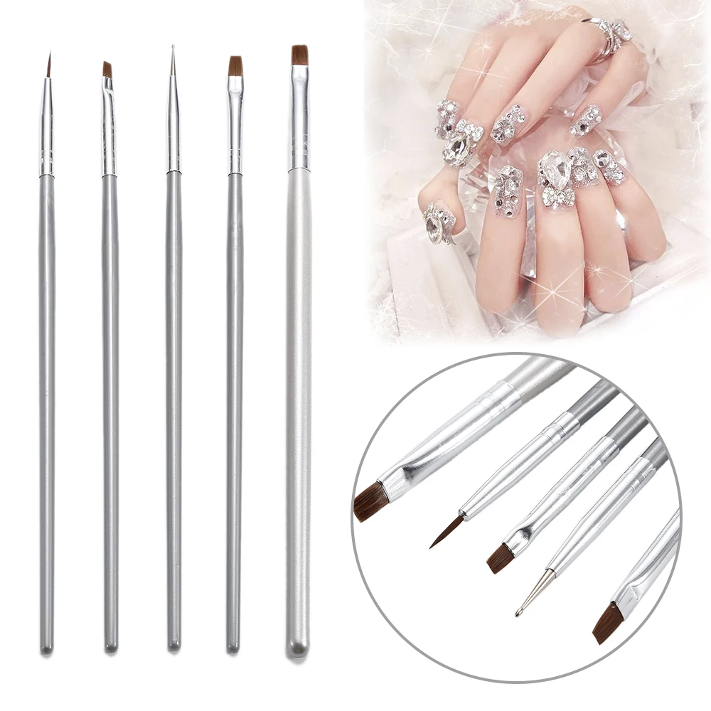 ELECOOL 5/4/3/1 шт Nail Art Краски ing кисть цветочный узор ручка УФ набор гелевых ручек 3D Маникюр от французского бренда рисовать Красящие Ручки Щетки