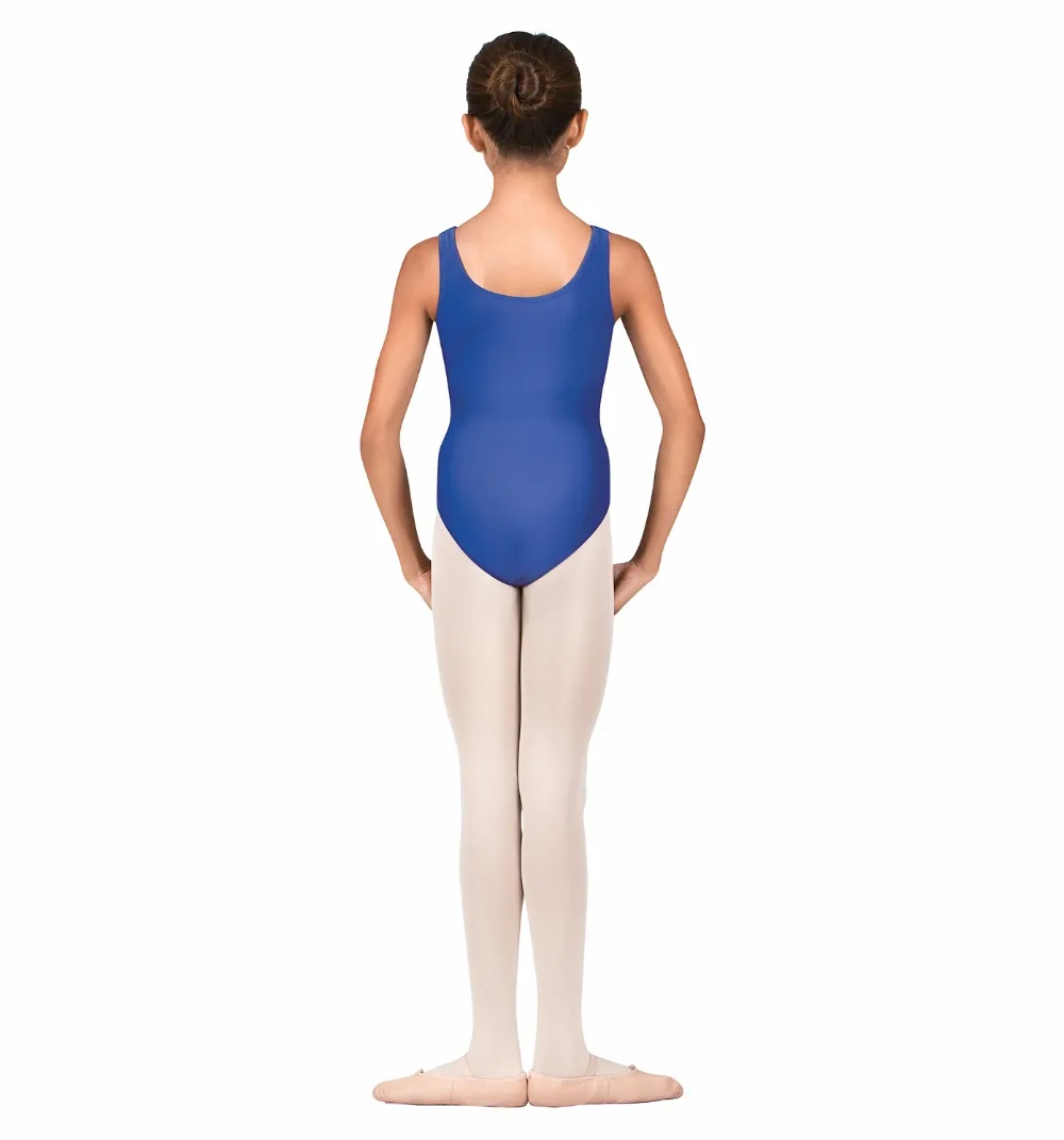 Белая детская майка с круглым вырезом Leotards команды для девочек Одежда танцев