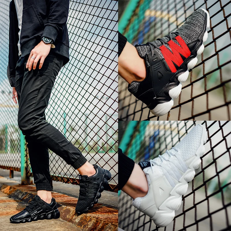 2017 летняя новая спортивная мужская обувь из эластичной ткани дышащие кроссовки