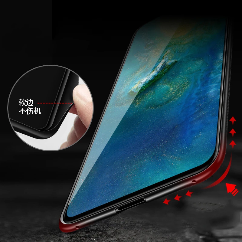 Чехол из закаленного стекла для телефона Huawei Mate 20 Pro Роскошный чехол Aixuan с мягкими
