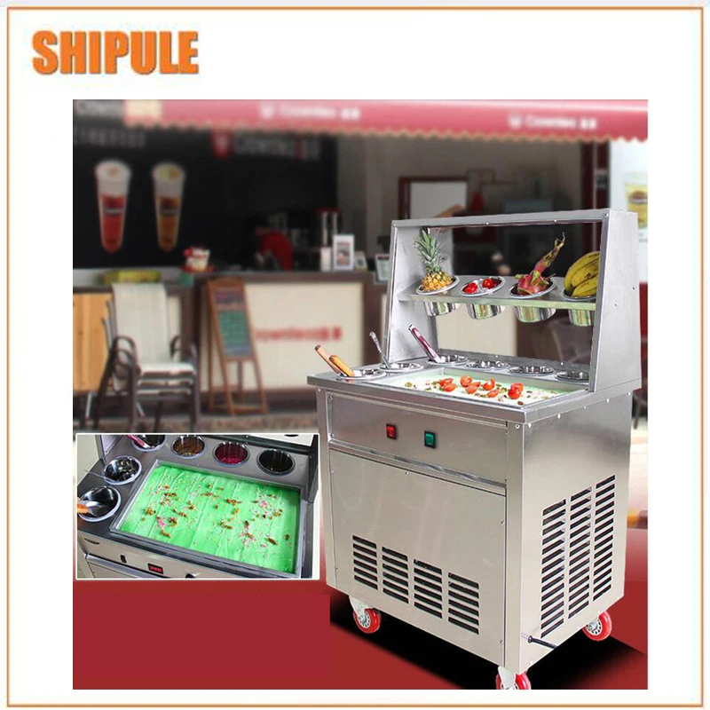 Машина для приготовления жареного йогурта Коммерческая жареная каша льда ролл