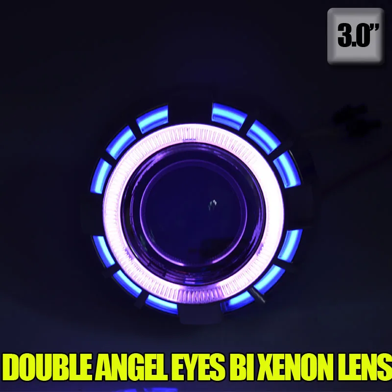 3 0 дюймов 35 Вт hid линзы проектора bi xenon комплект с двойными CCFL ангельские глазки +