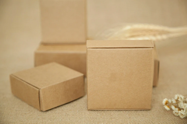 300pcs 5.5*5.5*3.5cm Brown Kraft Paper Box For Candy/food/wedding/jewelry Gift Box Packaging Display Boxes Diy Necklace Storage