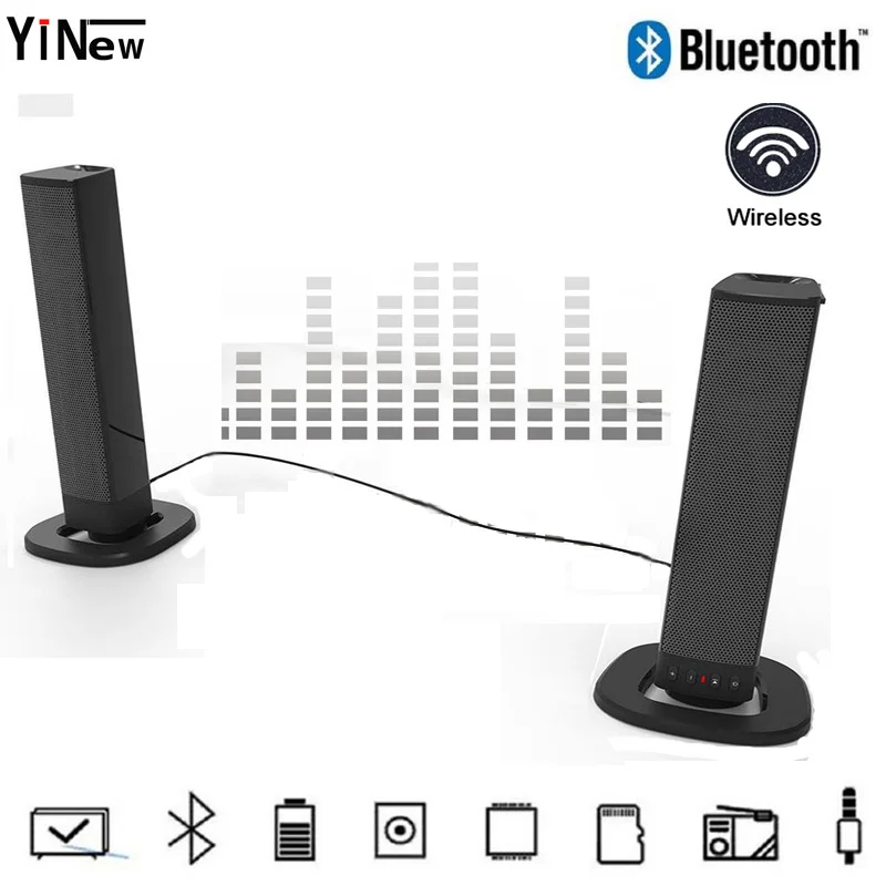 Wireless TV Sound Bar Box PC 20W portable Bluetooth Speaker Column USB AUX MP3 Music Player Boom 3D stereo soundBar system | Электроника