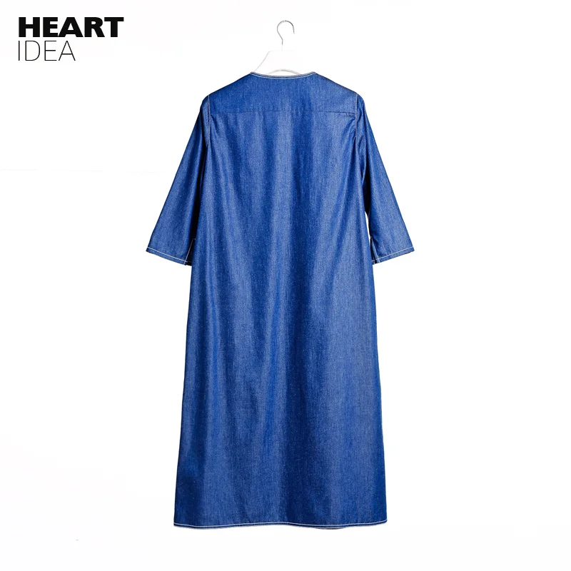 Платье LYNETTE'S chinoisery летнее женское средней длины с пятым рукавом из джинсовой