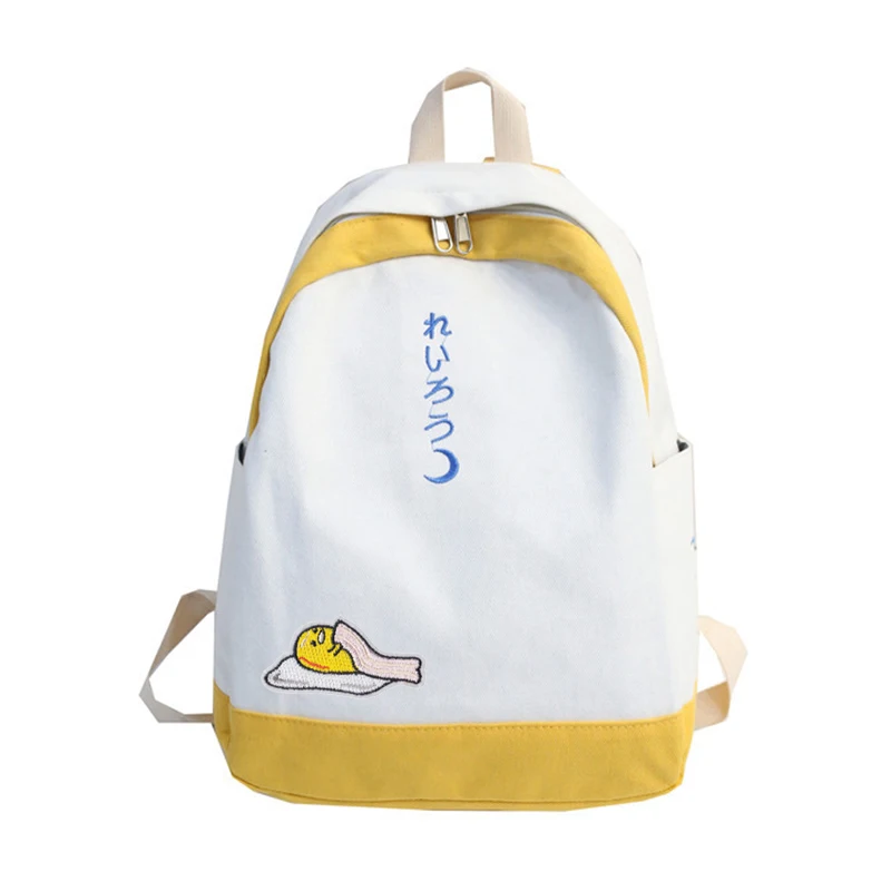 Аниме Gudetama, женский рюкзак, модный, Холщовый, для путешествий, школьная сумка, Mochila Feminina, женские рюкзаки, женская сумка для книг