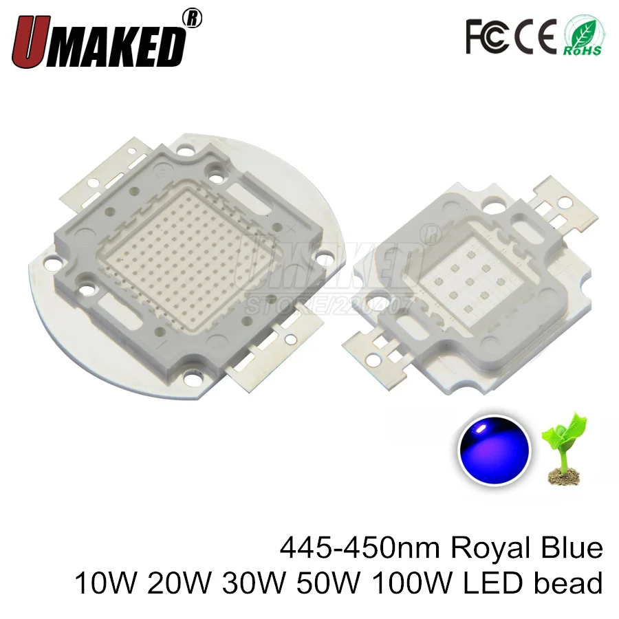 1-100W High power Plant Growth Royal blue,Deep red, Full spectrum LED Chips Lighting Beads 33 45mil for bulb, garden flood light