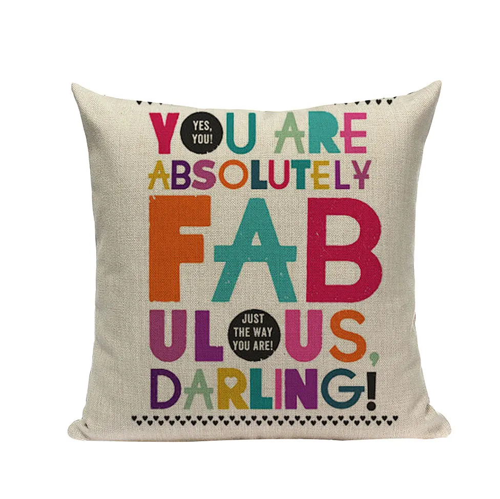 Kalameng хлопок лен красочный Английский алфавит напечатанные подушки крышка кофе