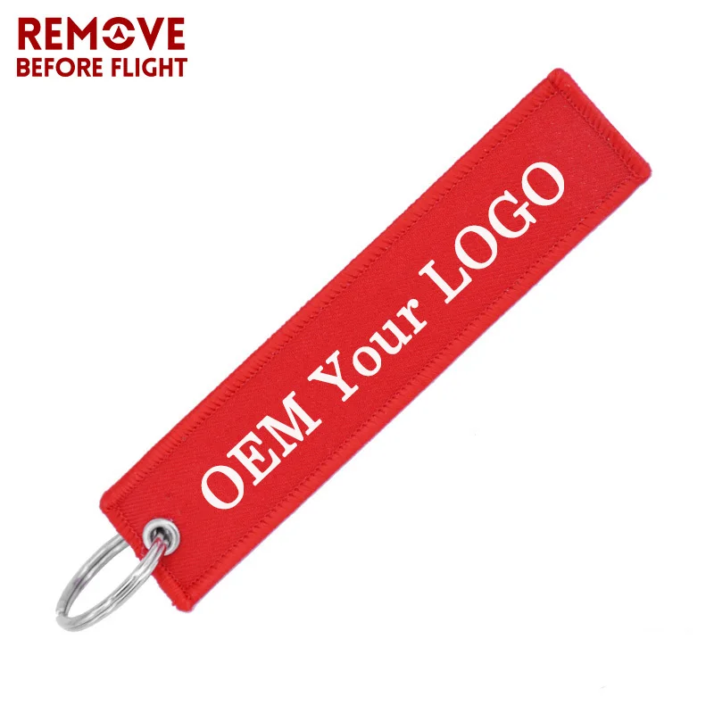 

Sample Customize Keychain chaveiro Key Ring Luggage Tag Safety Label OEM Embroidery Key Chain for Aviation Gift llaveros