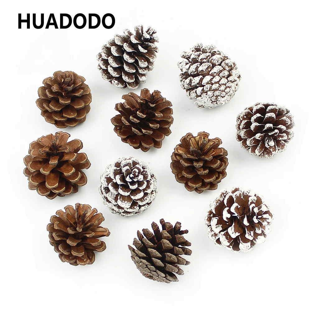 HUADODO, 6 шт., 2 см-5 см, натуральные сосновые шишки, сушеные цветы, шишка для новогоднего и Рождественского украшения, сделай сам, гирлянда, венок