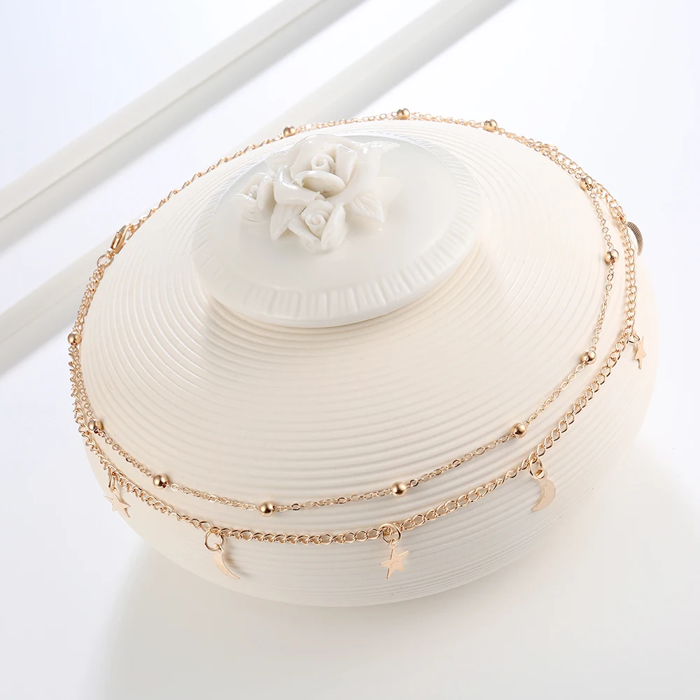 Женское Двухслойное ожерелье Meyfflin винтажное золотого и серебряного цвета в