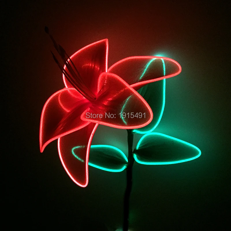 Мерцающие цветы EL сценический дизайн праздничное освещение искусственное