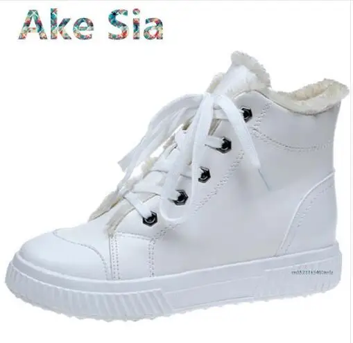 Ake SIA 2017 осенние и зимние новые плюшевые обувь женская на плоской подошве белые