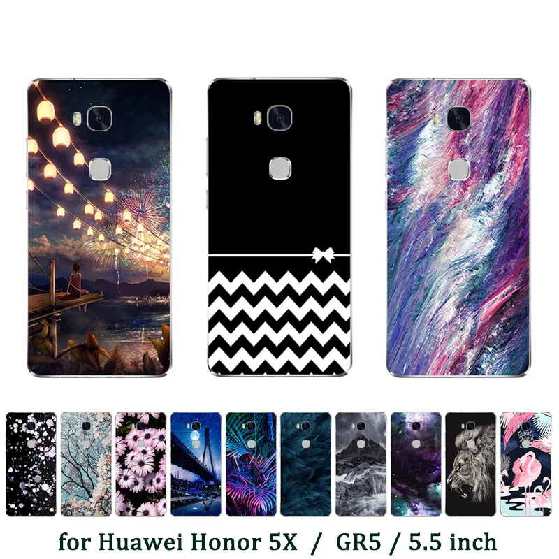 Чехол для Huawei Honor 5X модный прозрачный чехол из ТПУ 5X5 X X5 GR5 силиконовый мягкий