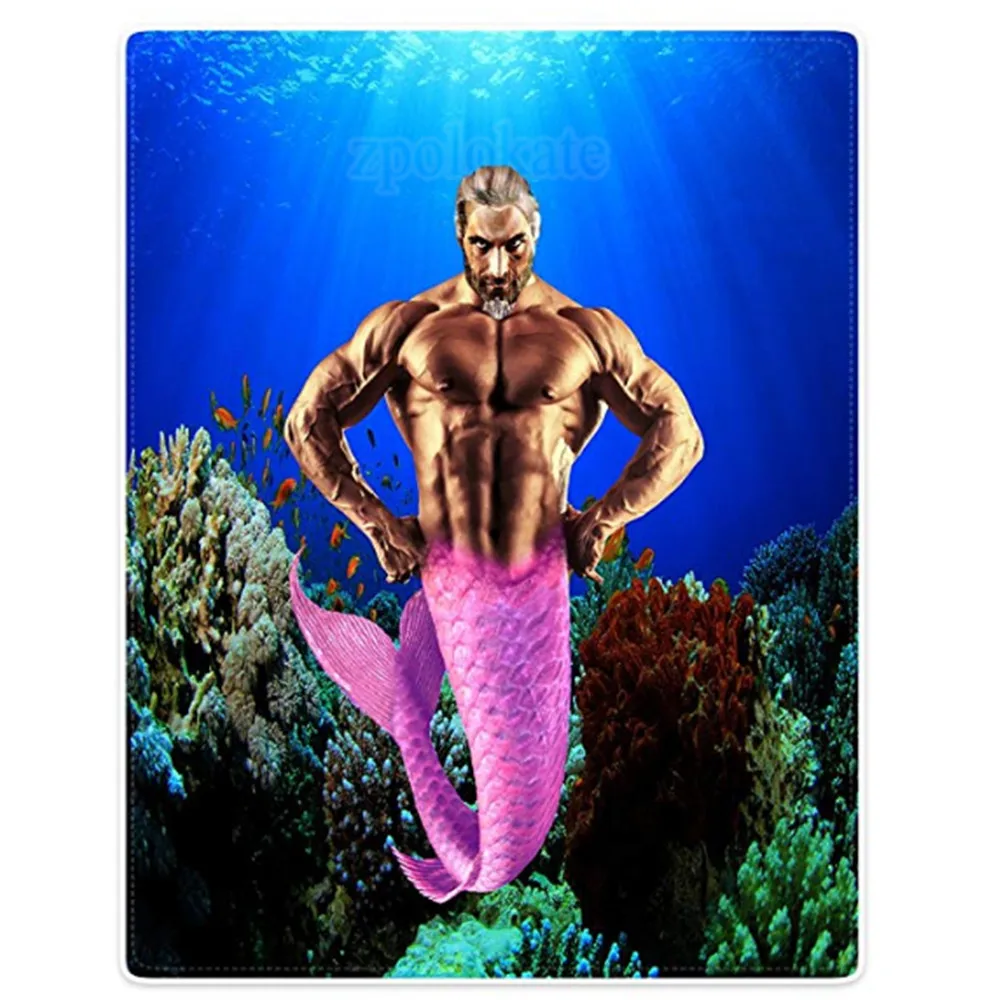 Фланелевое Одеяло легкий уютный плюш из микрофибры мужские мускулы морской