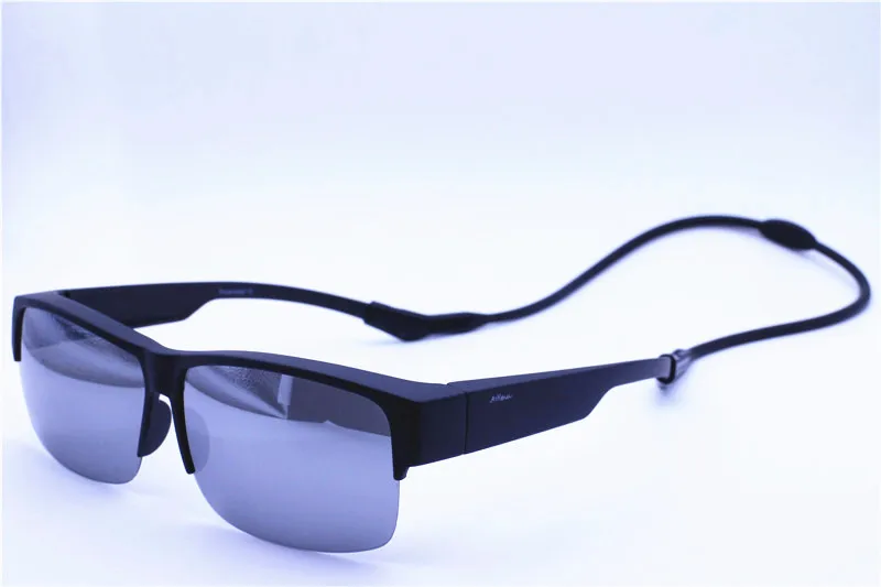 mirror silver Близорукость 033 UV400 поляризационные противоскользящие наружные полуободки подходят на удобную шею Висячие рыболовные солнцезащитные очки с подвесным силиконовым ремешком - Цвет линз: mirror silver